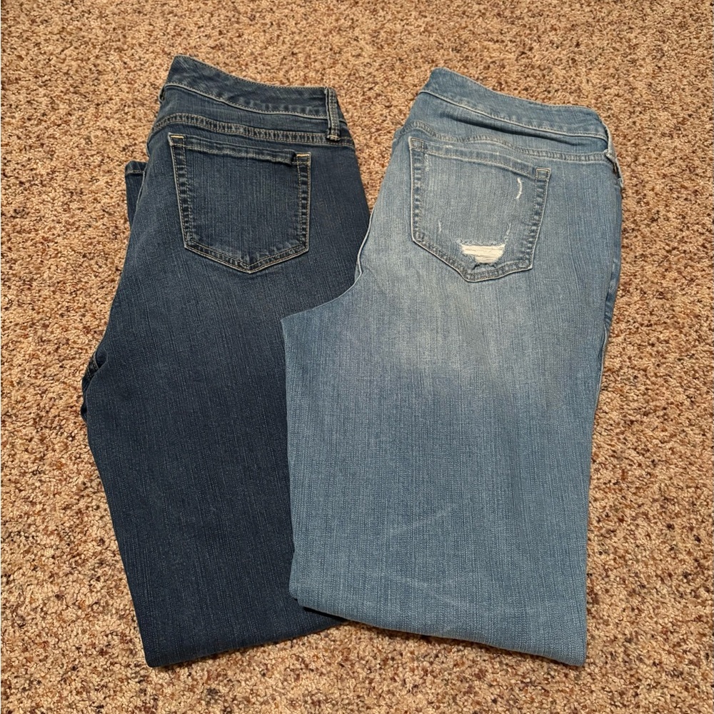 Torrid Dark and Light Blue Straight Leg Jeans
